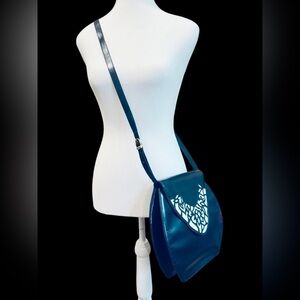 BALLY Navy Lambskin Leather Crossbody Bag